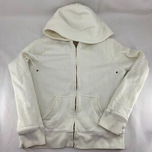 J Crew Zip Hoodie Size M. Vintage Fleece Unisex White Lined